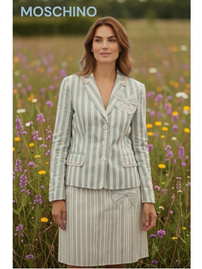 Women's Moschino Cheap and Chic Striped Blazer & Skirt Suit Set 12